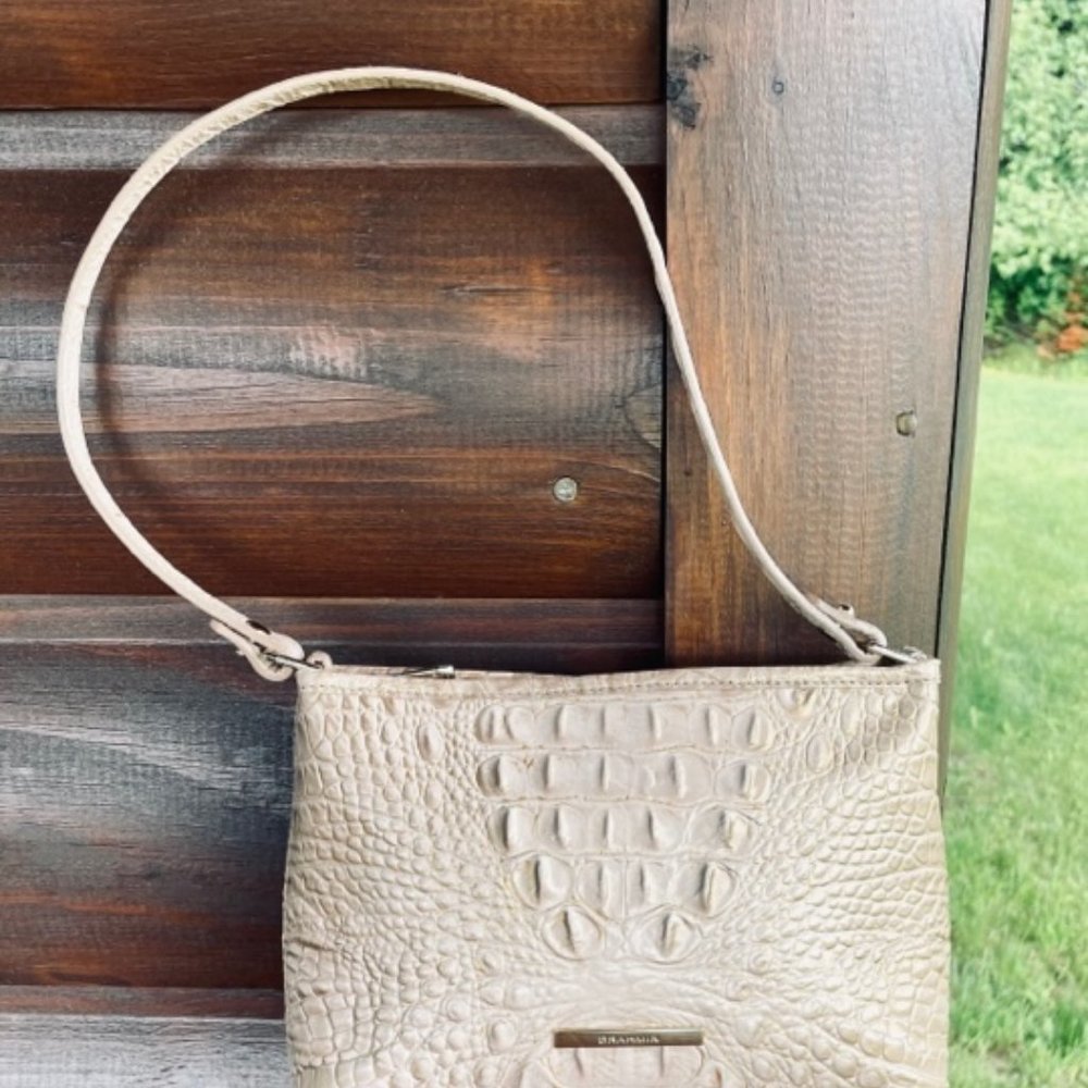 Brahmin Golden Glow Croc Shoulder Handbag
